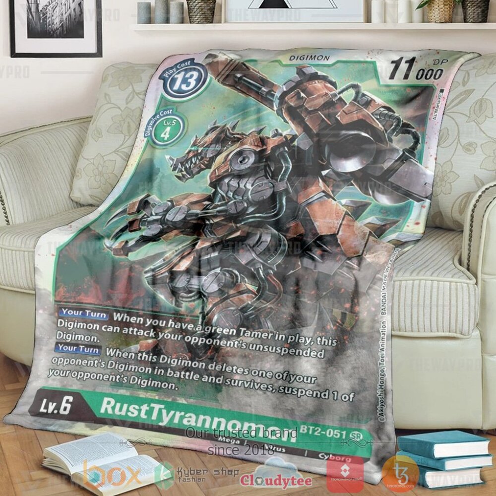 Anime Digimon RustTyrannomon Custom Soft Blanket