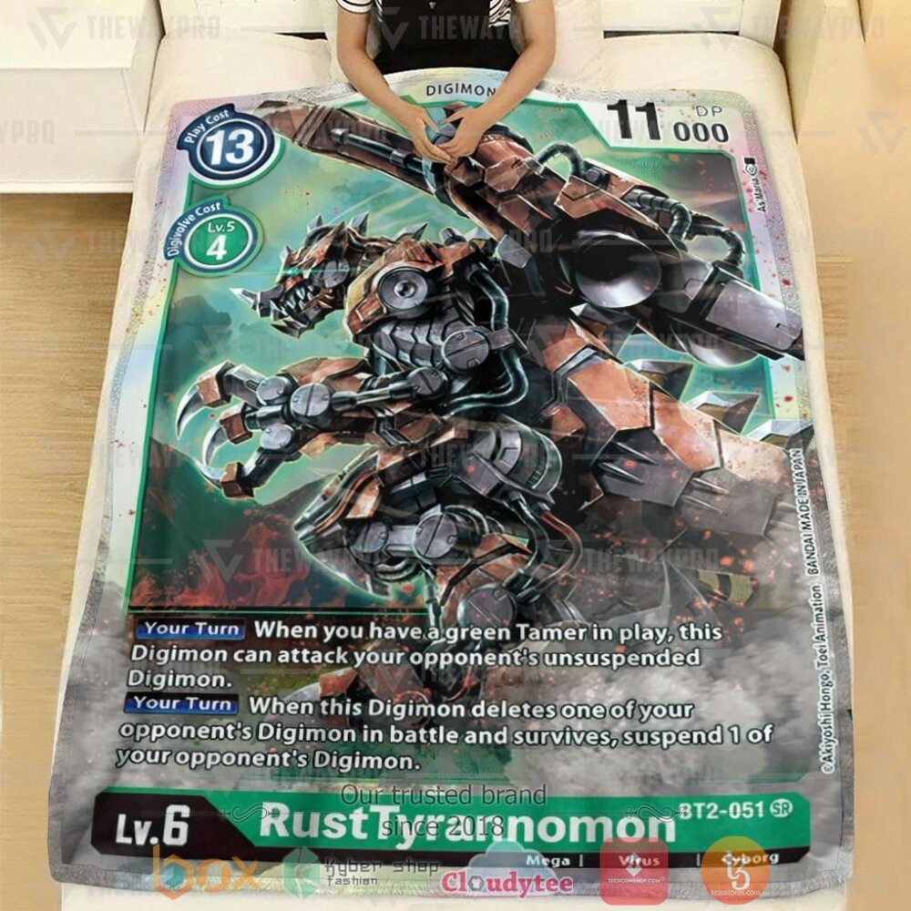 NEW Anime Digimon RustTyrannomon Soft Blanket 2 Anime Digimon RustTyrannomon Custom Soft Blanket 1
