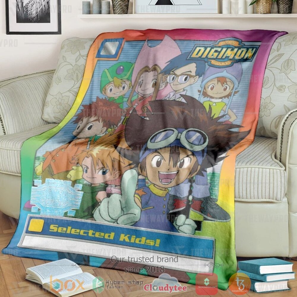 Anime Digimon Selected Kids Custom Soft Blanket
