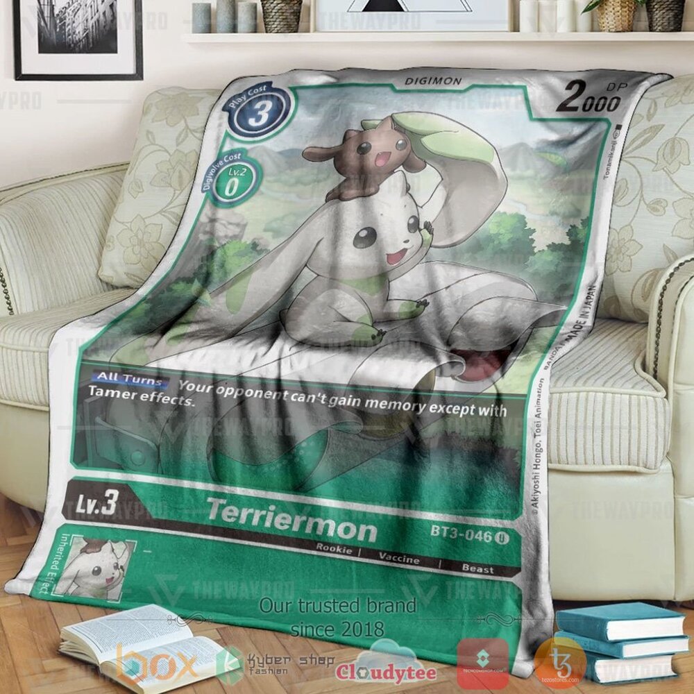 Anime Digimon Terriermon Custom Soft Blanket