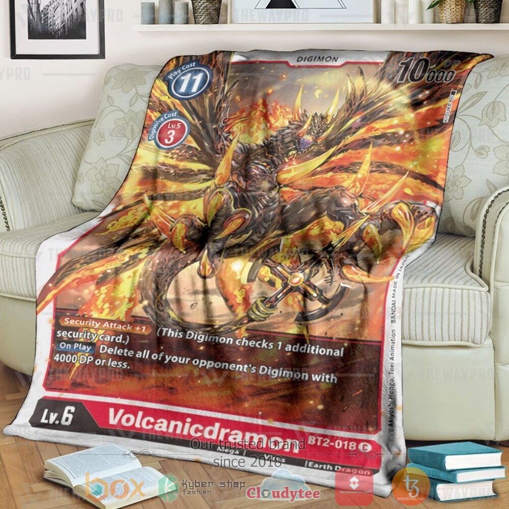 Anime Digimon Volcanicdramon Custom Soft Blanket