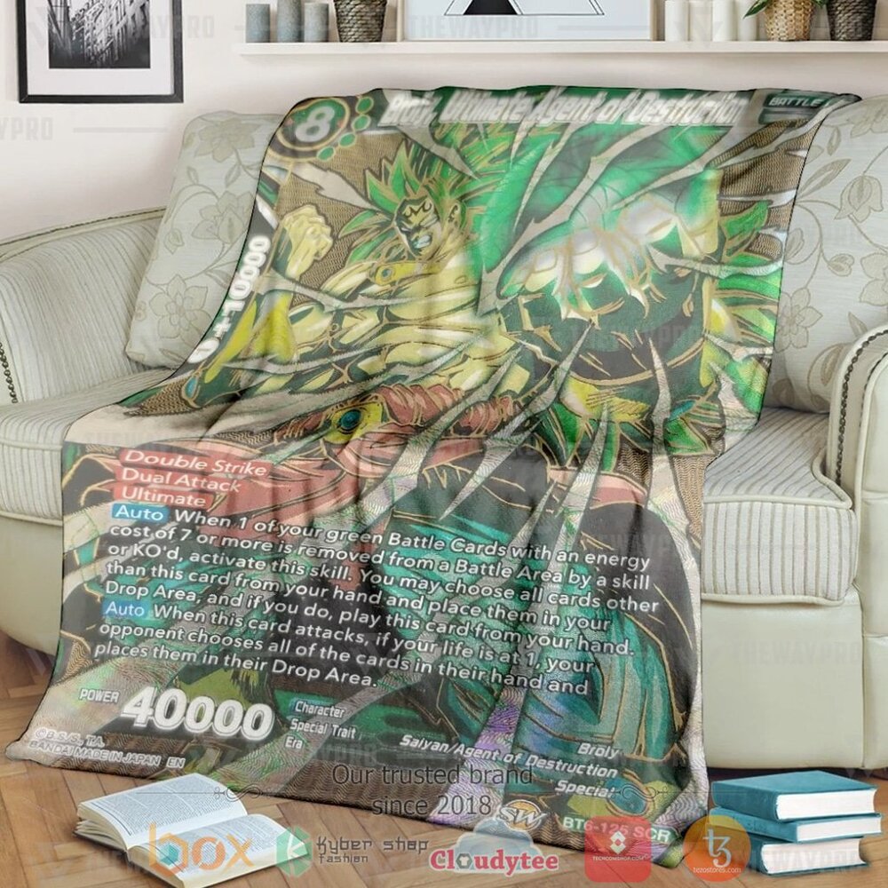 Anime Dragon Ball Broly Ultimate Agent of Destruction Custom Soft Blanket