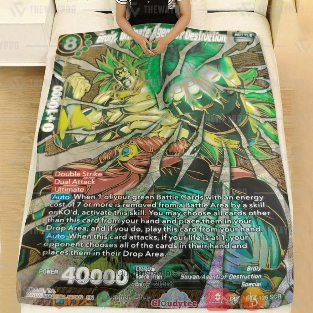 NEW Anime Dragon Ball Broly, Ultimate Agent of Destruction Soft Blanket 2 Anime Dragon Ball Broly Ultimate Agent of Destruction Custom Soft Blanket 1