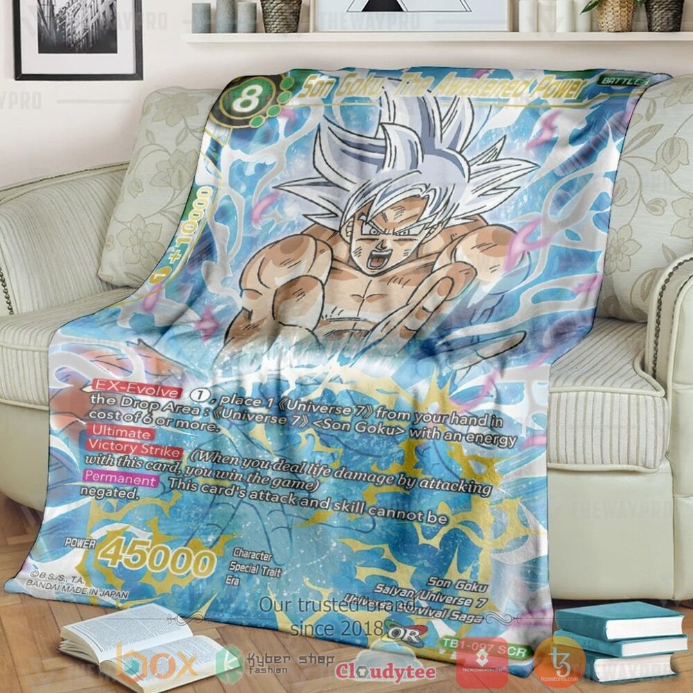 Anime Dragon Ball Son Goku The Awakened Power Soft Blanket