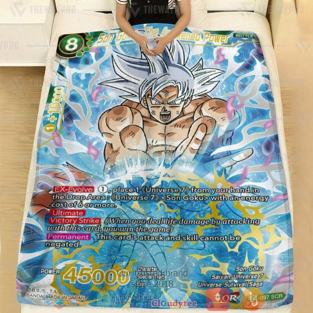 NEW Anime Dragon Ball Son Goku, The Awakened Power Soft Blanket 2 Anime Dragon Ball Son Goku The Awakened Power Soft Blanket 1