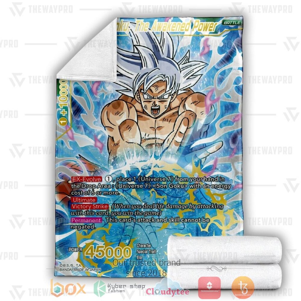 NEW Anime Dragon Ball Son Goku, The Awakened Power Soft Blanket 3 Anime Dragon Ball Son Goku The Awakened Power Soft Blanket 1 2
