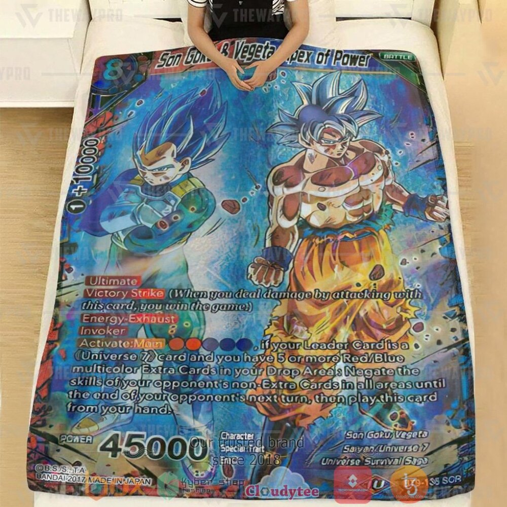NEW Anime Dragon Ball Son Goku & Vegeta, Apex of Power Soft Blanket 2 Anime Dragon Ball Son Goku Vegeta Apex of Power Soft Blanket 1