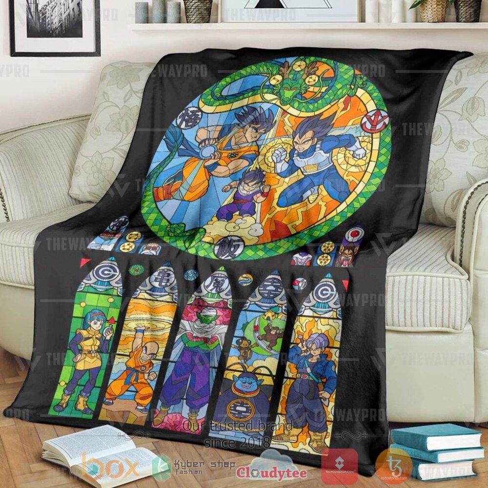 BEST Anime Dragon Ball Stained Glass Soft Blanket 7 Anime Dragon Ball Stained Glass Custom Soft Blanket