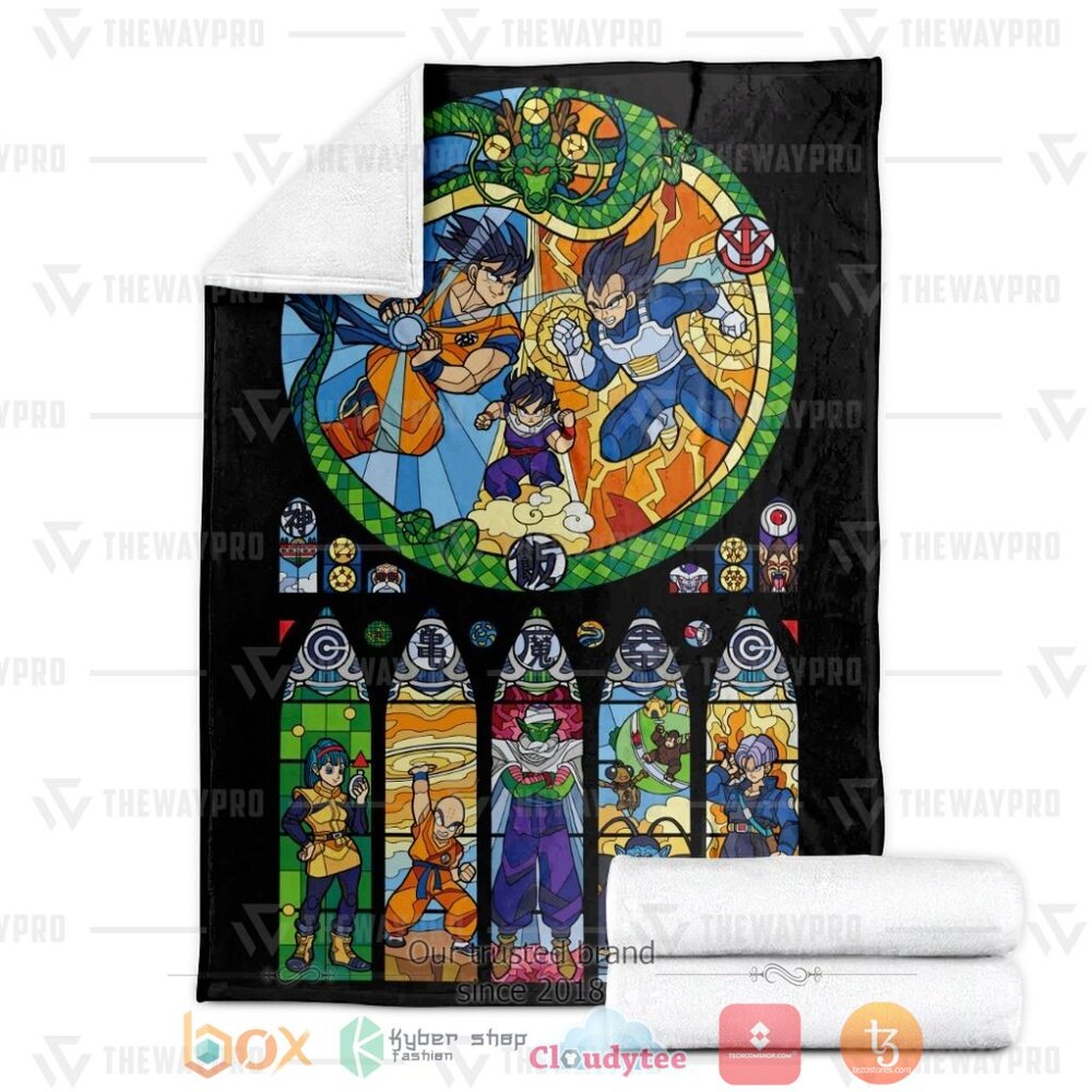 BEST Anime Dragon Ball Stained Glass Soft Blanket 3 Anime Dragon Ball Stained Glass Custom Soft Blanket 1 2