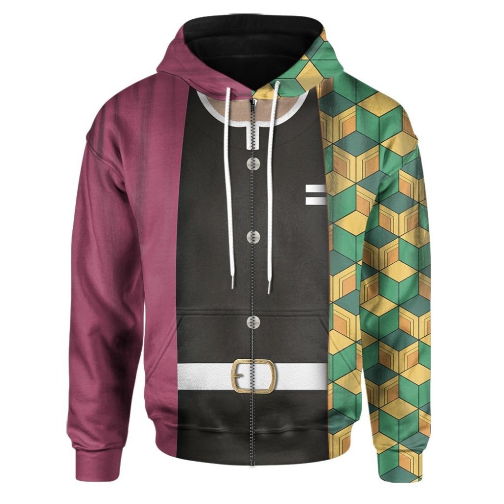 NEW Anime Kimetsu no Yaiba Giyuu 3D Printed Hoodie 2 Anime Kimetsu no Yaiba Giyuu 3D All Over Printed Hoodie 1