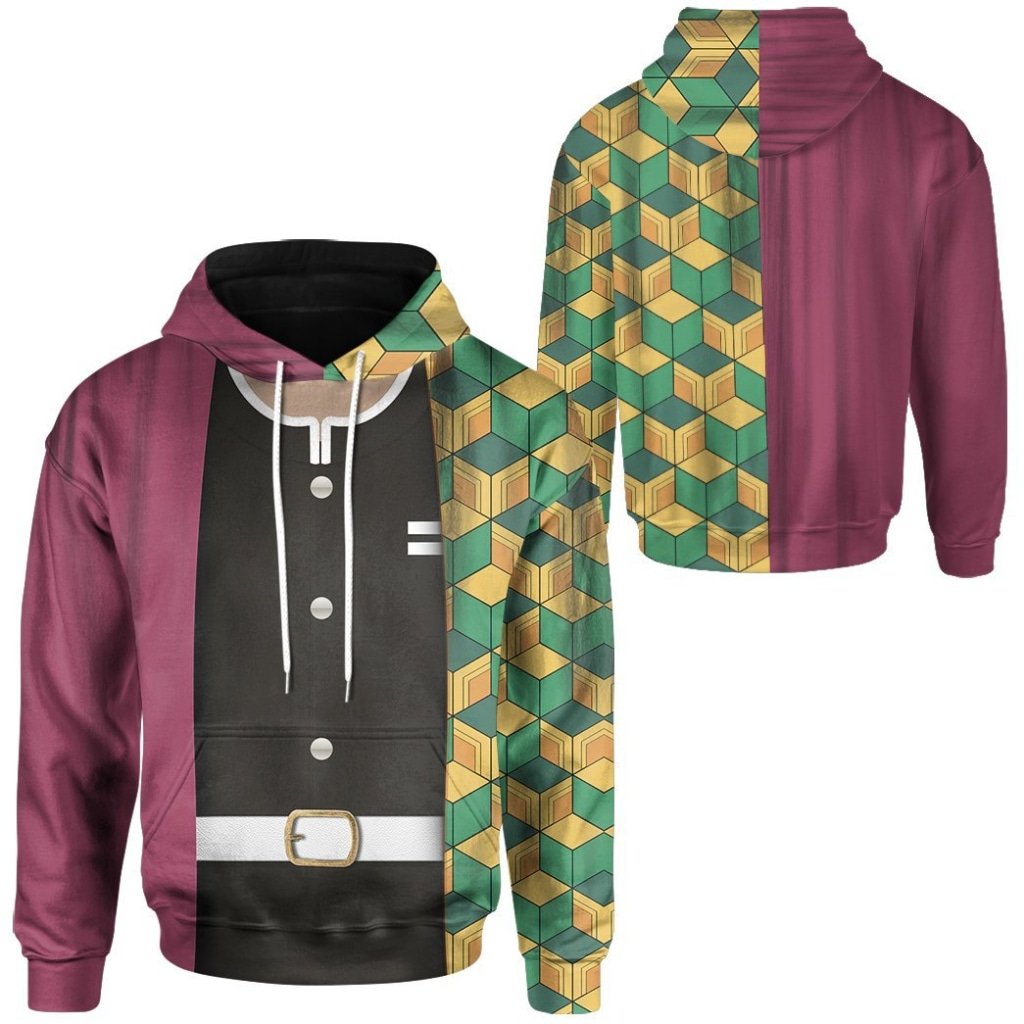 NEW Anime Kimetsu no Yaiba Giyuu 3D Printed Hoodie 3 Anime Kimetsu no Yaiba Giyuu 3D All Over Printed Hoodie 1 2