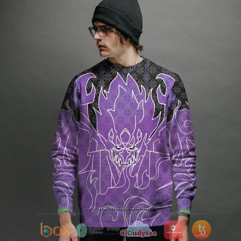 HOT Anime Naruto Sasuke Susanoo Merry Christmas Sweater 8 Anime Naruto Sasuke Susanoo Ugly Christmas Sweater