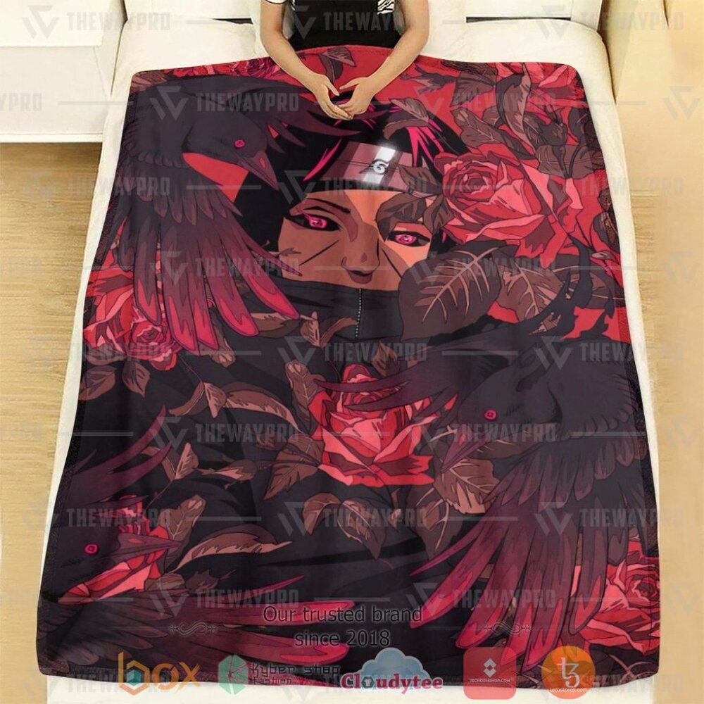 HOT Anime Naruto Shippuden Itachi Uchiha Seamless Soft Blanket 2 Anime Naruto Shippuden Itachi Uchiha Seamless Custom Soft Blanket 1