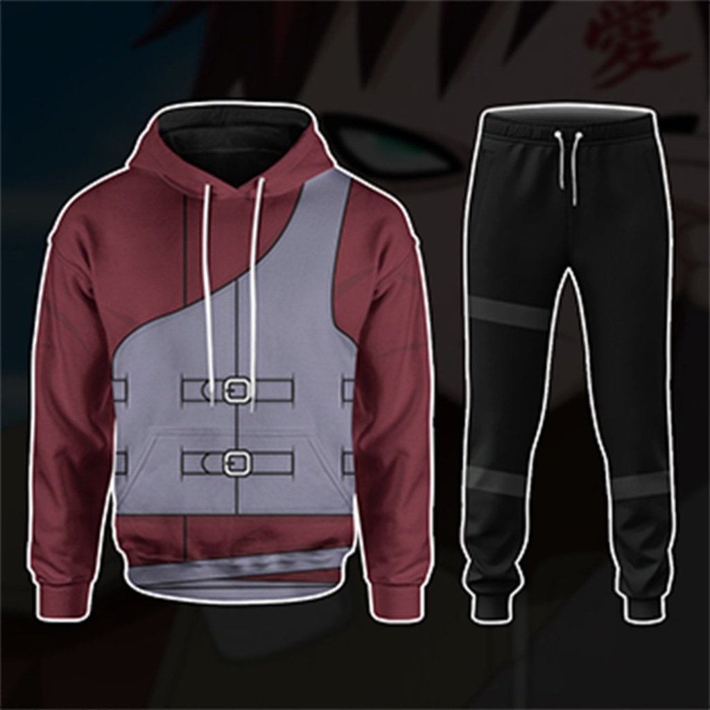Anime Naruto Shippuden Kazekage Gaara One Tail Jinchuuriki 3D All Over Printed Hoodie 1 2