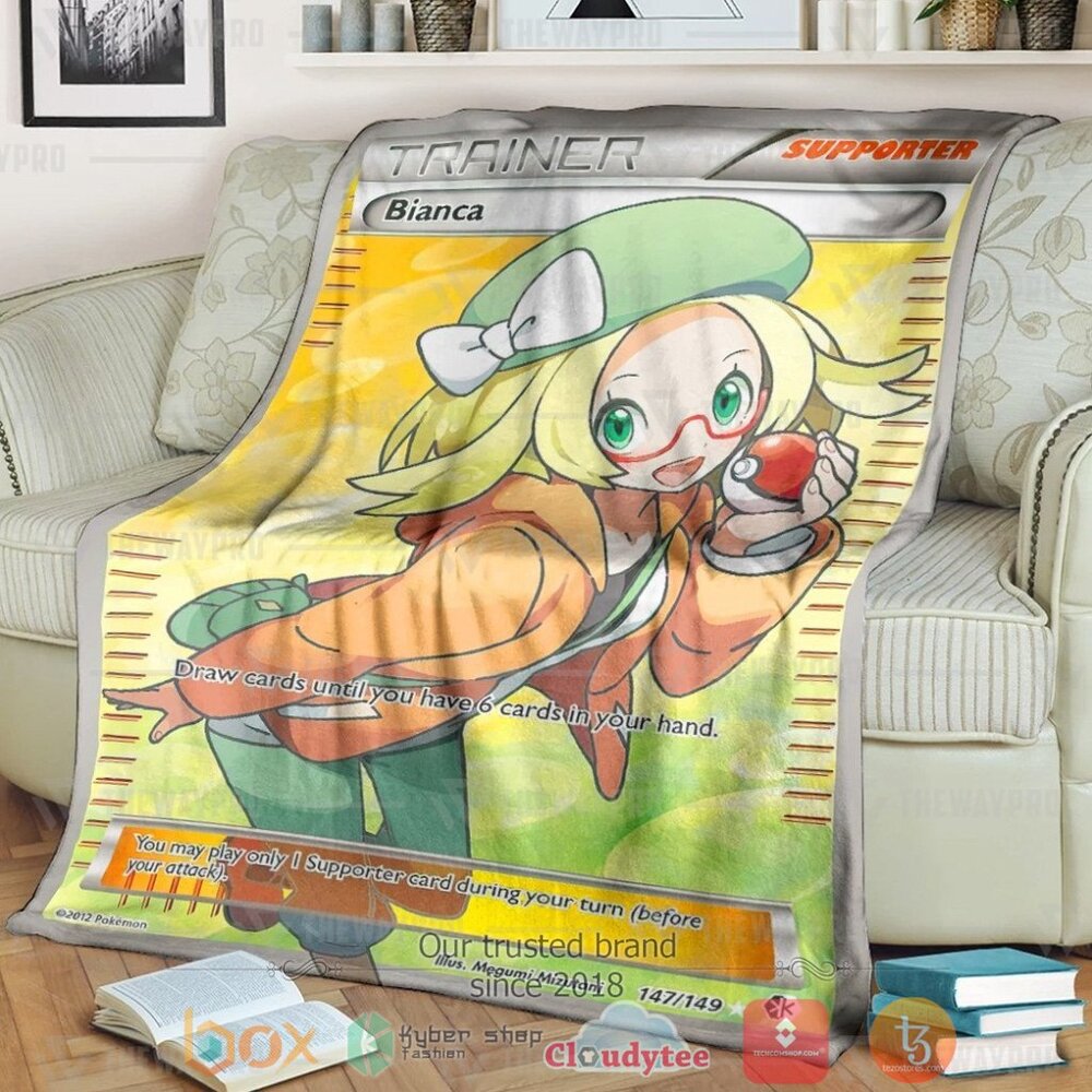 Anime PKM Bianca Trainer Custom Soft Blanket