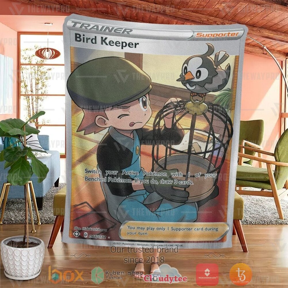 Anime PKM Bird Keeper Shining Fates Trainer Custom Soft Blanket 1 2 3
