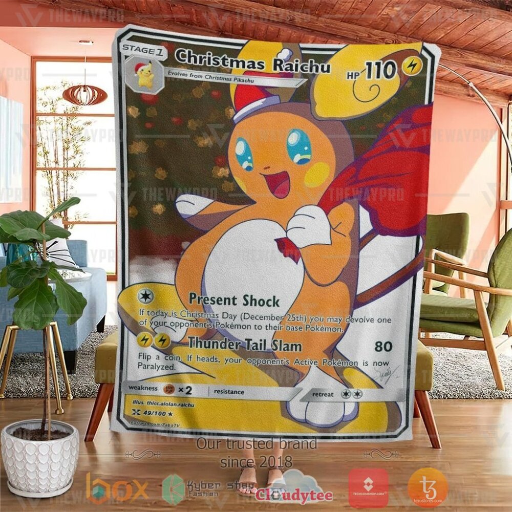 NEW Pokemon Raichu Soft Blanket 4 Anime PKM Christmas Raichu Custom Soft Blanket 1 2 3