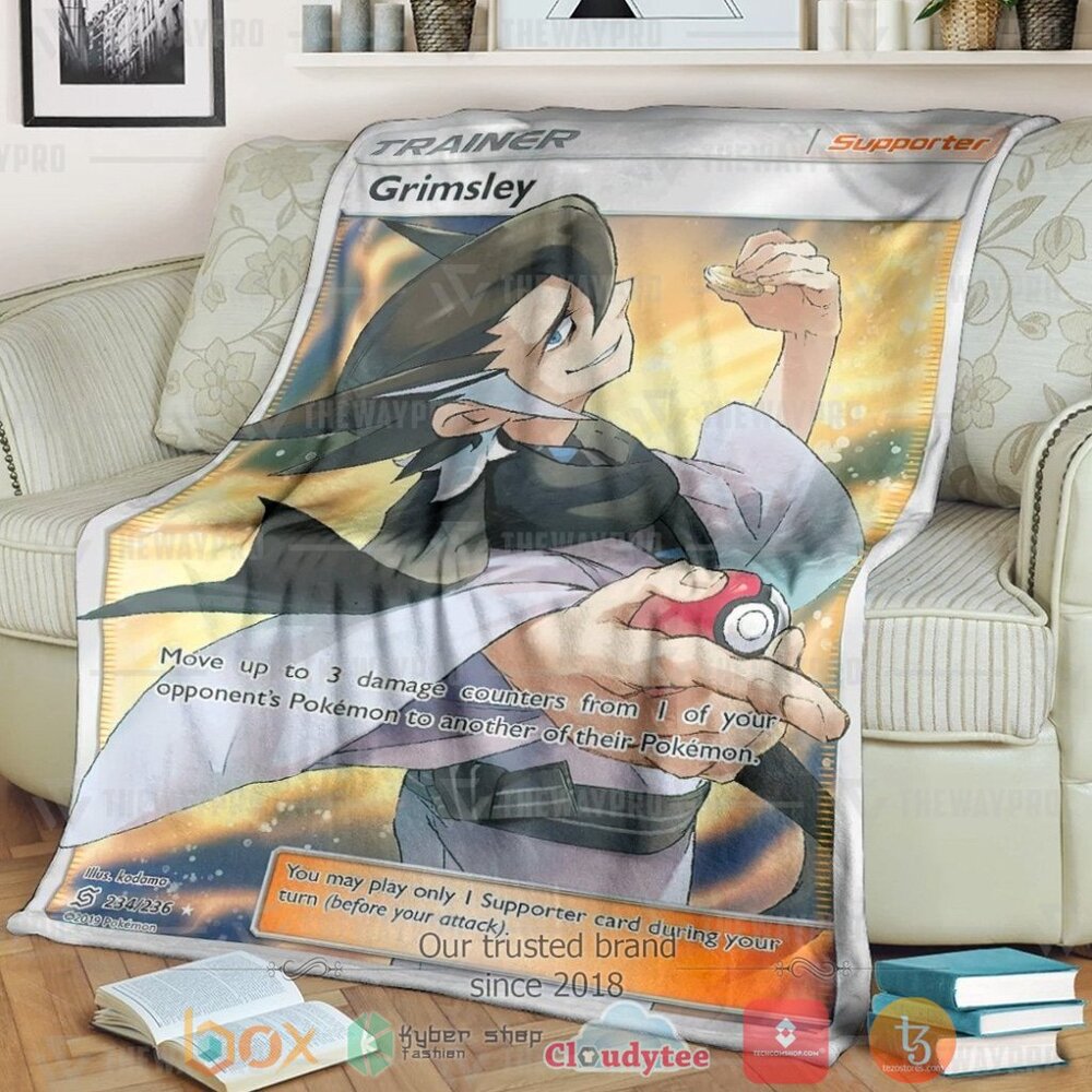 Anime PKM Grimsley Trainer Custom Soft Blanket
