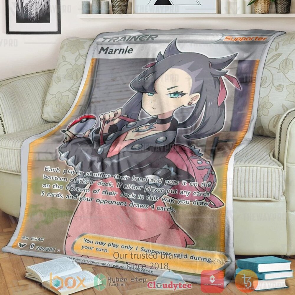 Anime PKM Marnie Trainer Custom Soft Blanket