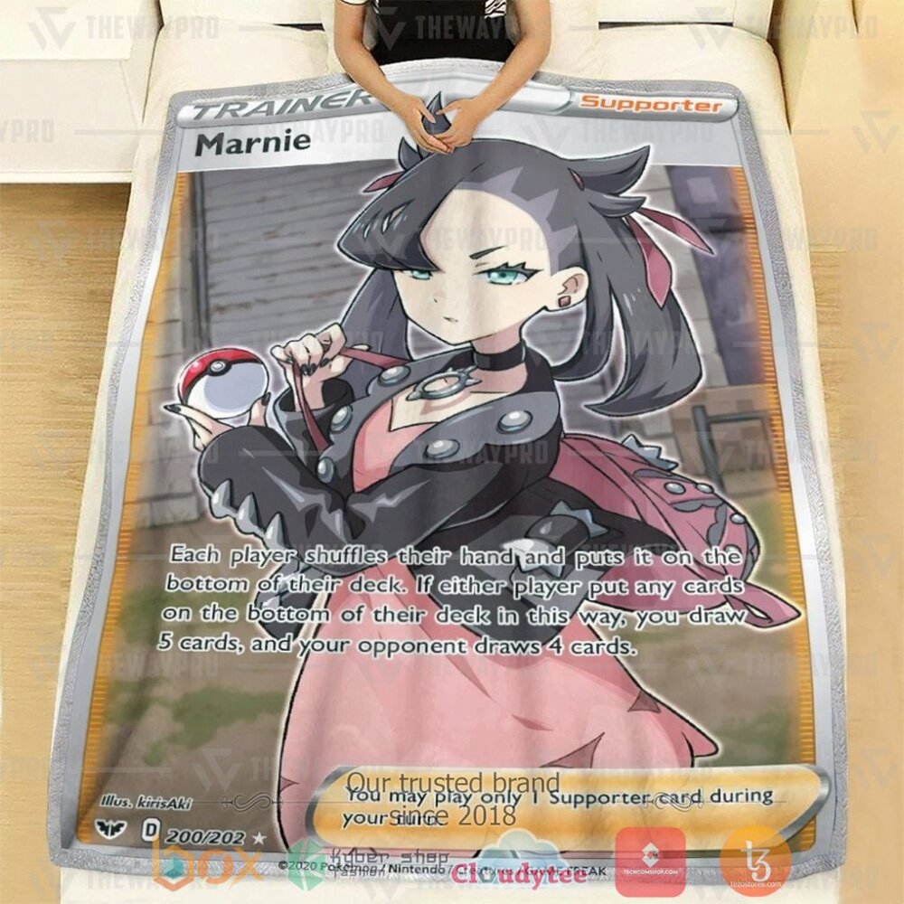 BEST Pokemon Marnie Trainer Soft Blanket 2 Anime PKM Marnie Trainer Custom Soft Blanket 1