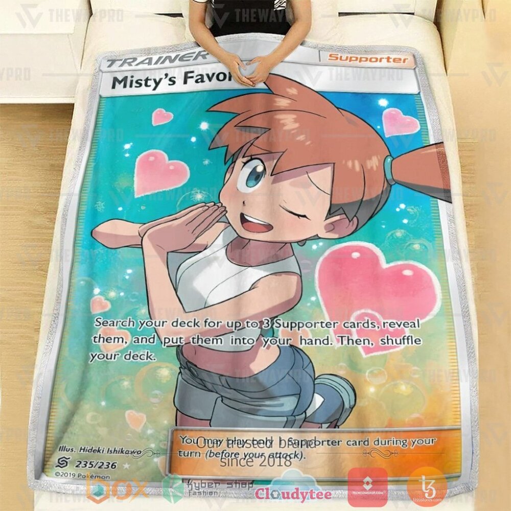 BEST Pokemon Misty's Favor Trainer Soft Blanket 2 Anime PKM Mistys Favor Trainer Custom Soft Blanket 1