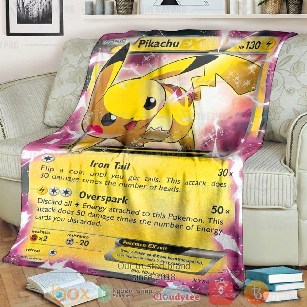 Anime PKM Pikachu EX XY Promos Cute Custom Soft Blanket