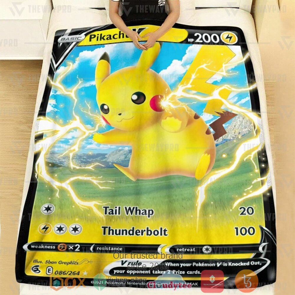 BEST Pokemon Pikachu V Fusion Strikes Soft Blanket 2 Anime PKM Pikachu V Fusion Strikes Custom Soft Blanket 1