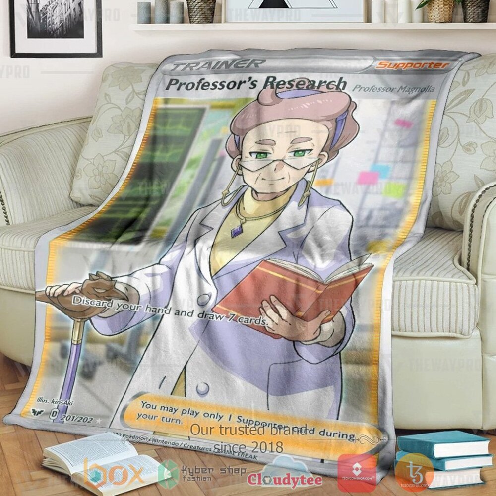 Anime PKM Professors Research Trainer Custom Soft Blanket