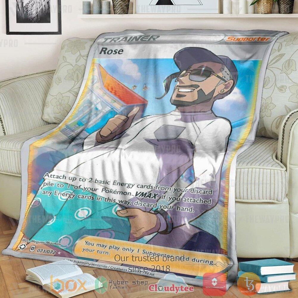Anime PKM Rose Shining Fates Trainer Custom Soft Blanket