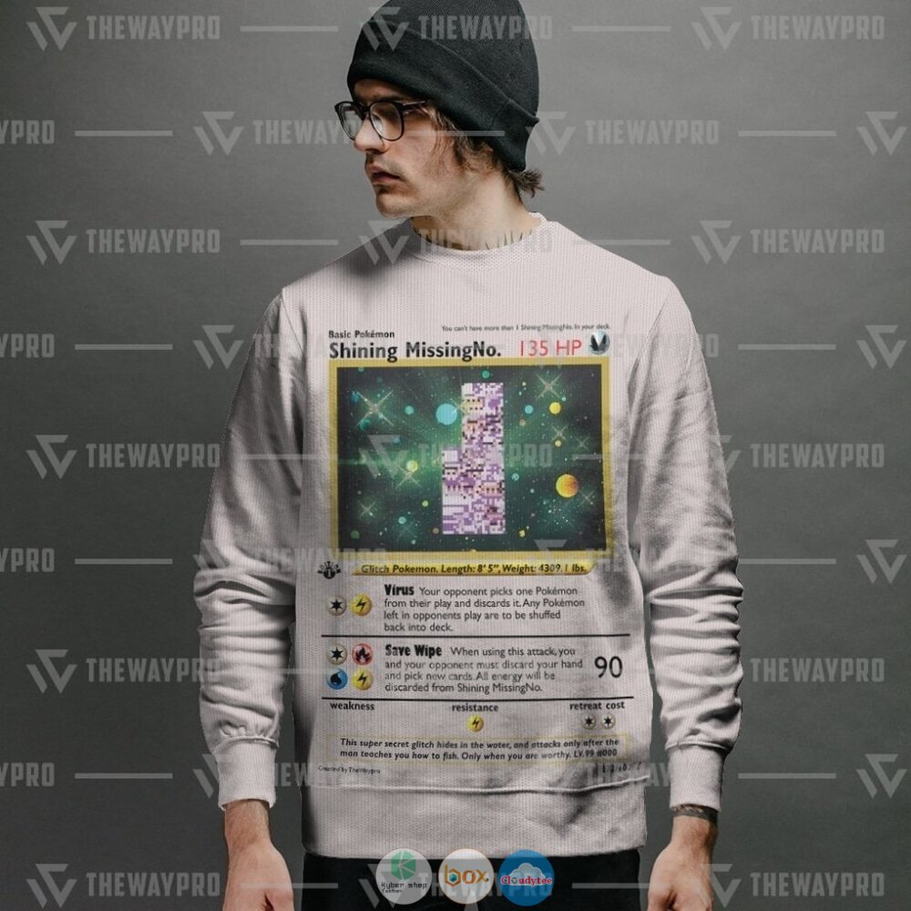 Pokemon 1st Edition Missing No. Holo Rare Vintage Ugly Christmas Sweater 2 Anime Pokemon 1st Edition Missing No Holo Rare Vintage Christmas Sweater 1