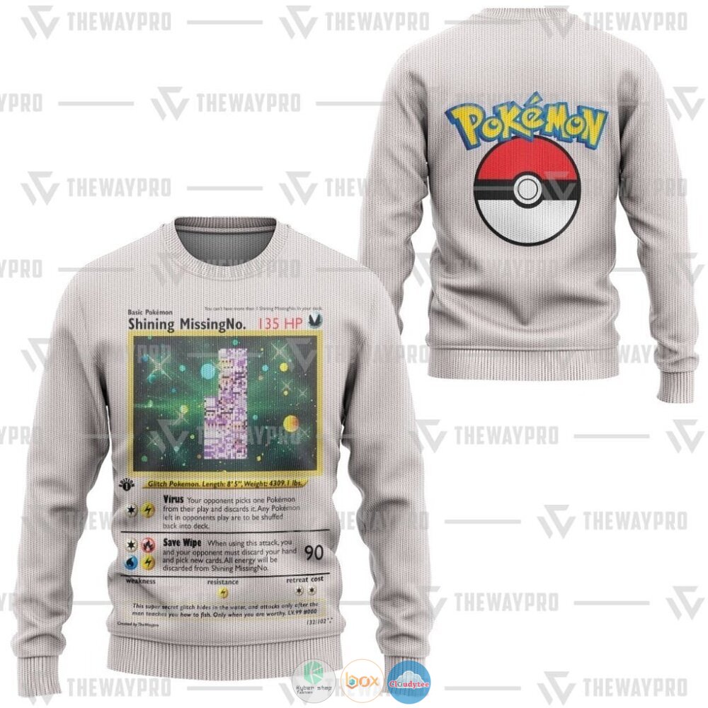 Pokemon 1st Edition Missing No. Holo Rare Vintage Ugly Christmas Sweater 3 Anime Pokemon 1st Edition Missing No Holo Rare Vintage Christmas Sweater 1 2