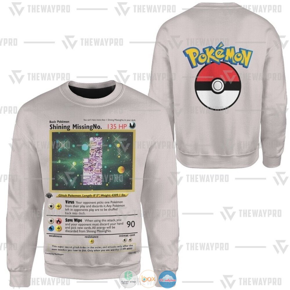 Pokemon 1st Edition Missing No. Holo Rare Vintage Ugly Christmas Sweater 5 Anime Pokemon 1st Edition Missing No Holo Rare Vintage Christmas Sweater 1 2 3 4