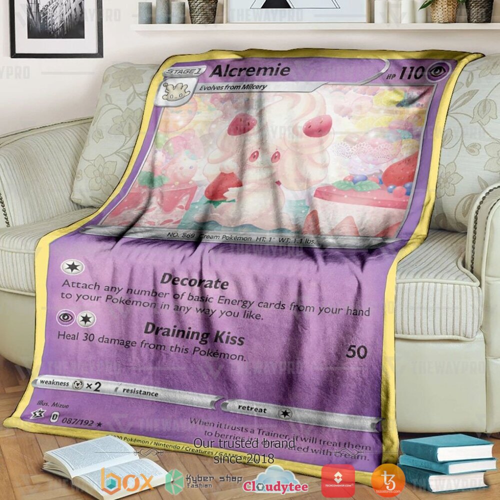 HOT Alcremie Rebel Clash Pokemon Blanket 9 Anime Pokemon Alcremie Rebel Clash Soft Blanket