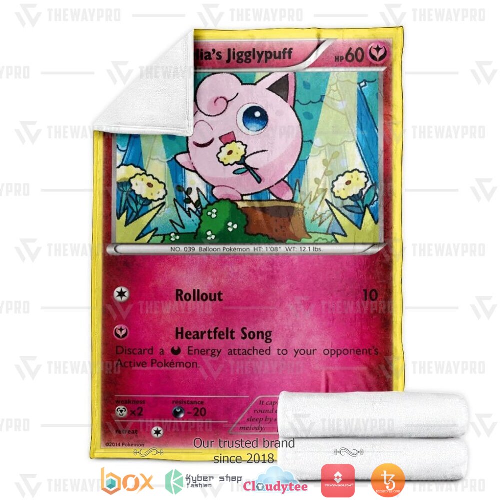 HOT Amelia's Jigglypuff First Edition Pokemon Blanket 2 Anime Pokemon Amelias Jigglypuff First Edition Soft Blanket 1