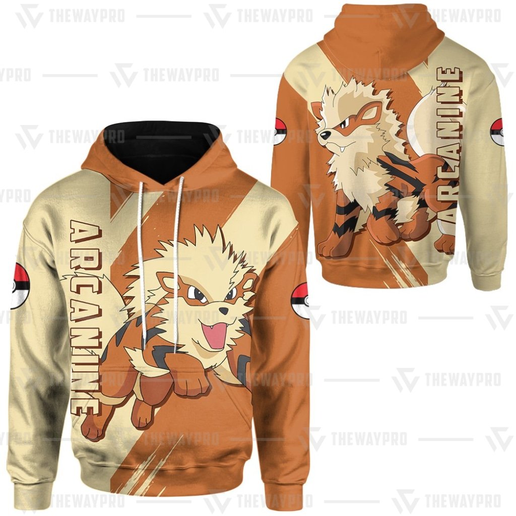 Anime Pokemon Arcanine 3D All Over Printed Hoodie
