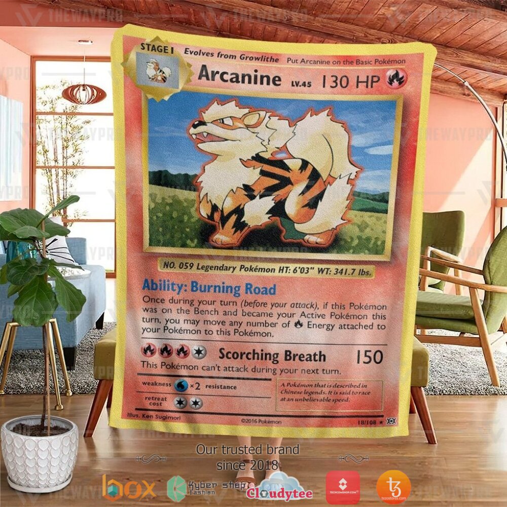 HOT Arcanine Evolutions Pokemon Blanket 2 Anime Pokemon Arcanine Evolutions Soft Blanket 1