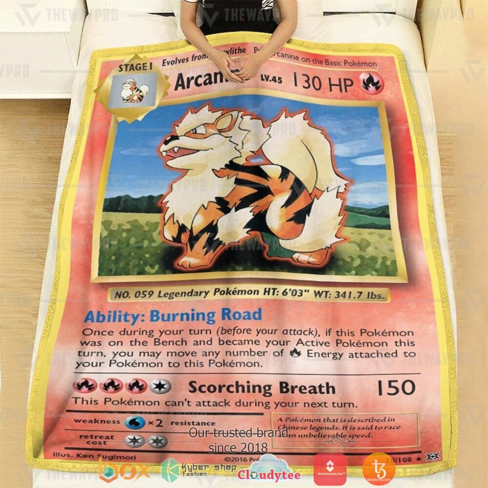 HOT Arcanine Evolutions Pokemon Blanket 3 Anime Pokemon Arcanine Evolutions Soft Blanket 1 2