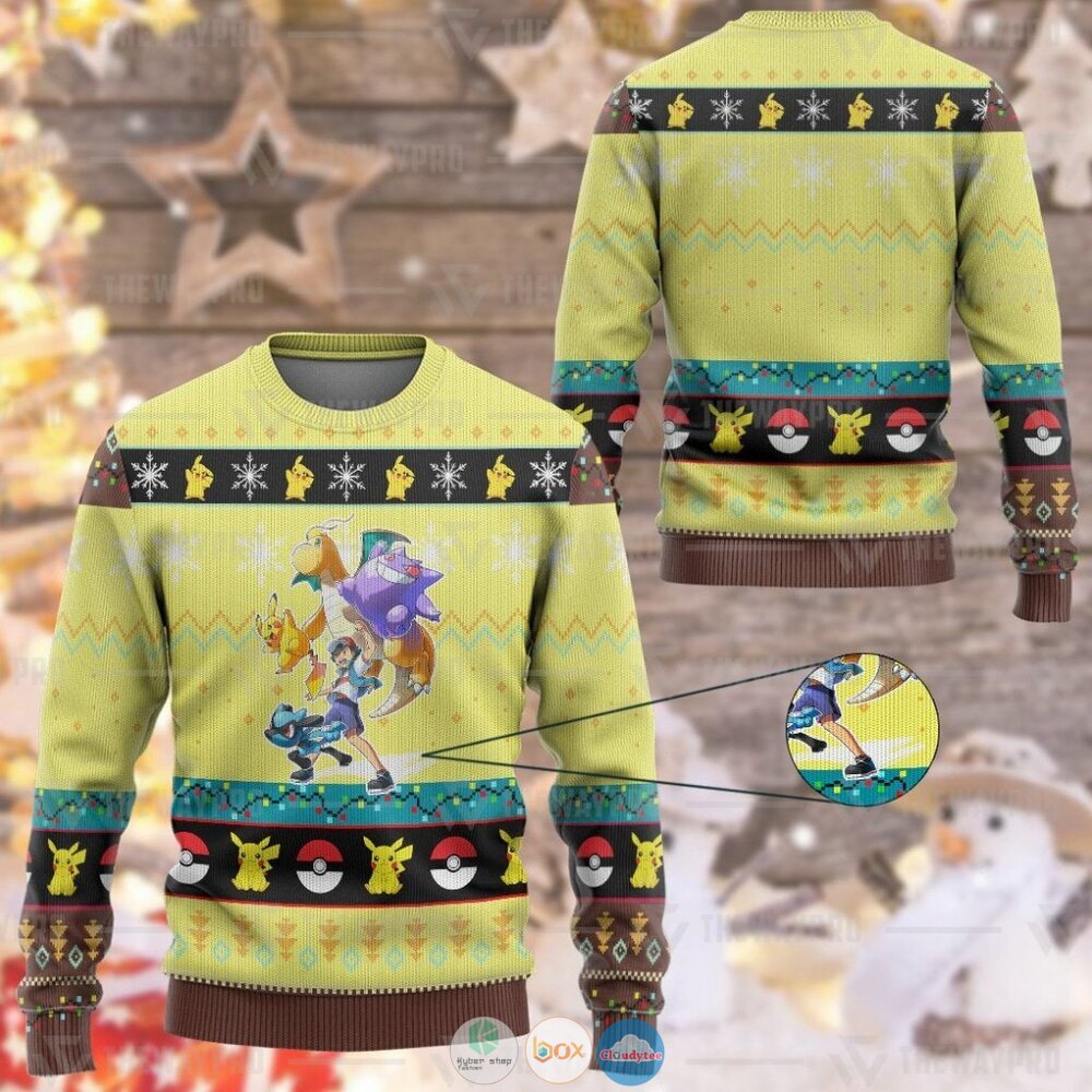 Anime Pokemon Ashs Poke Christmas Sweater