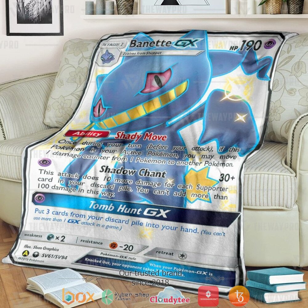 Anime Pokemon Banette GX Celestial Storm Soft Blanket
