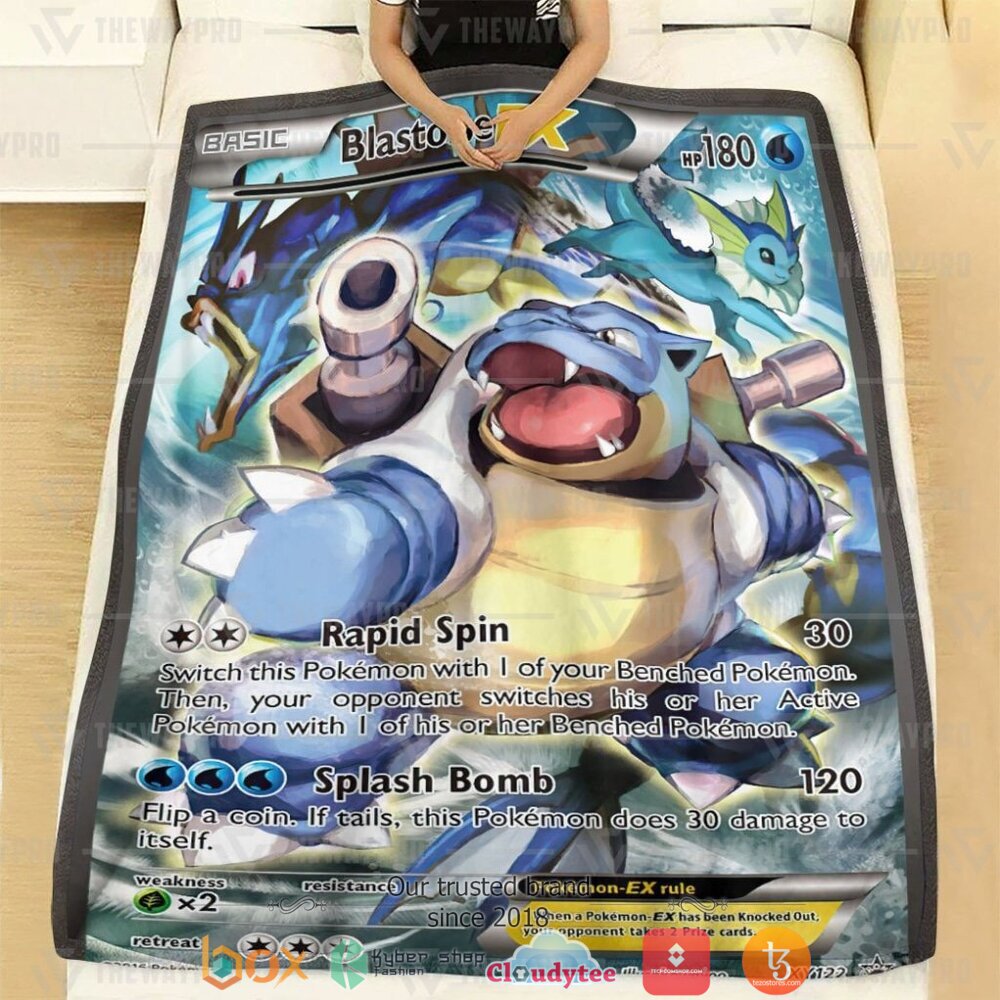 NEW Blastoise-EX XY Promos Pokemon Blanket 2 Anime Pokemon Blastoise EX XY Promos Soft Blanket 1