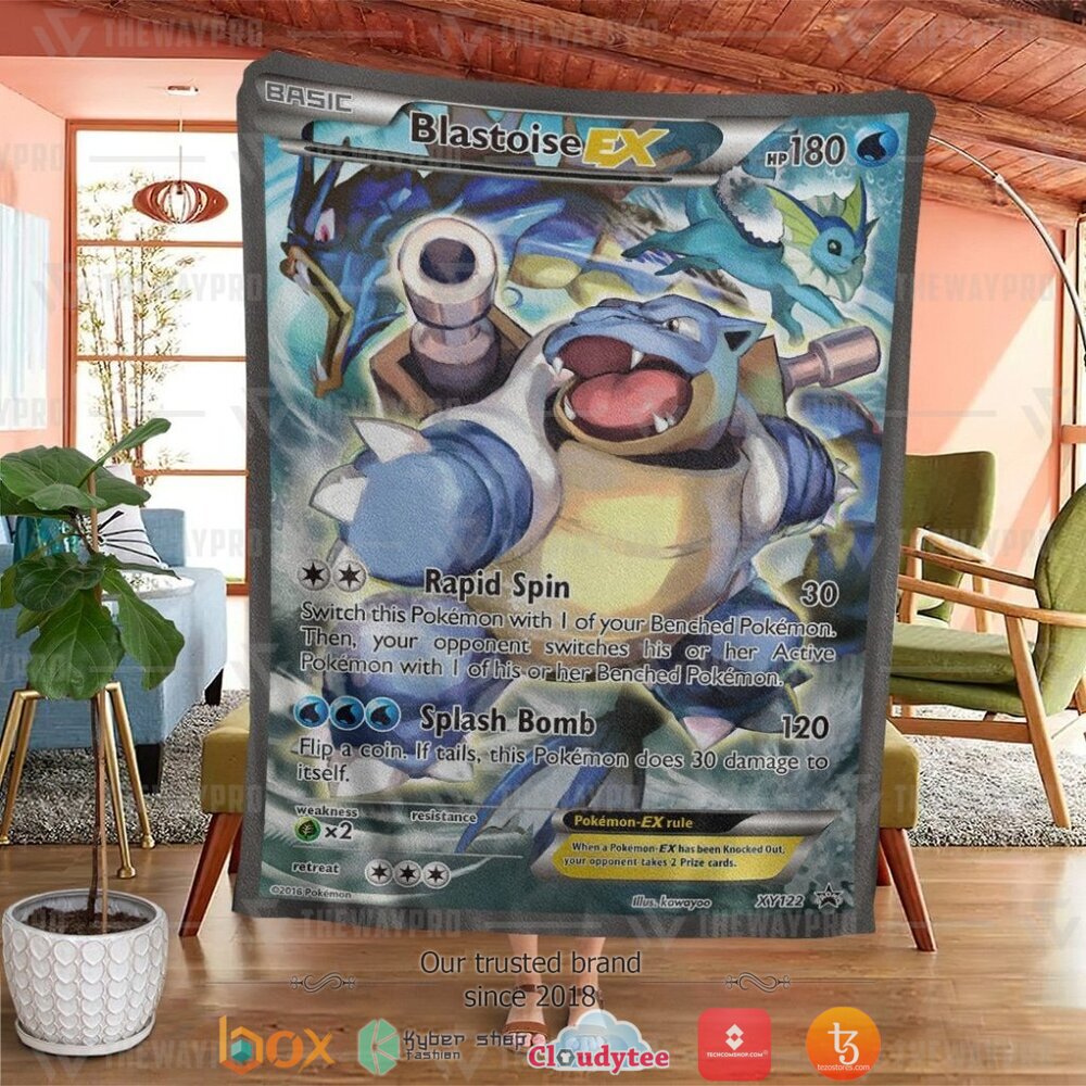 NEW Blastoise-EX XY Promos Pokemon Blanket 4 Anime Pokemon Blastoise EX XY Promos Soft Blanket 1 2 3