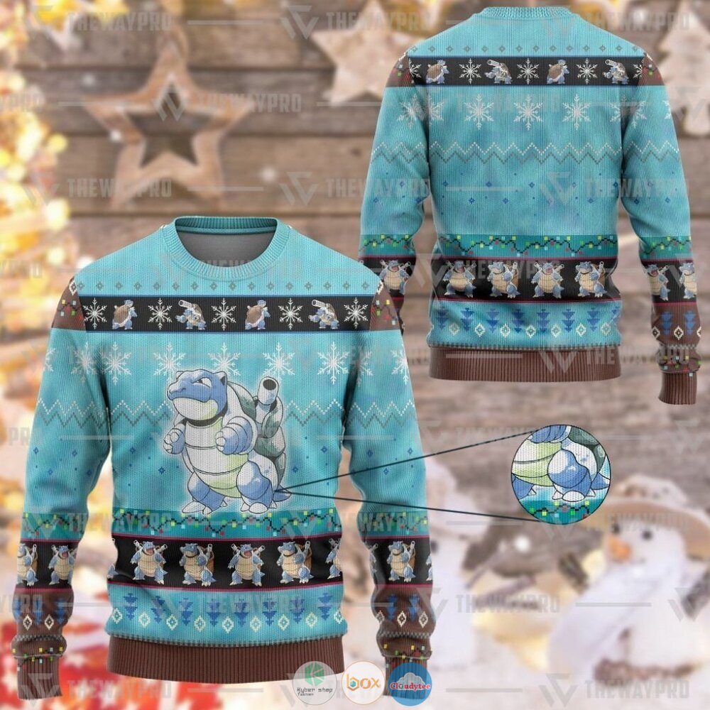 Anime Pokemon Blastoise Christmas Sweater