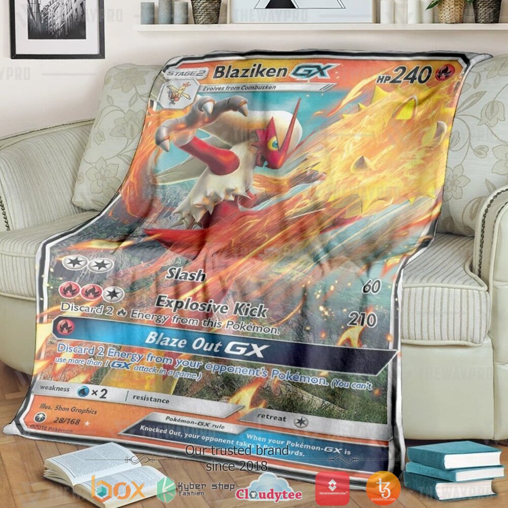 Anime Pokemon Blaziken GX soft Blanket