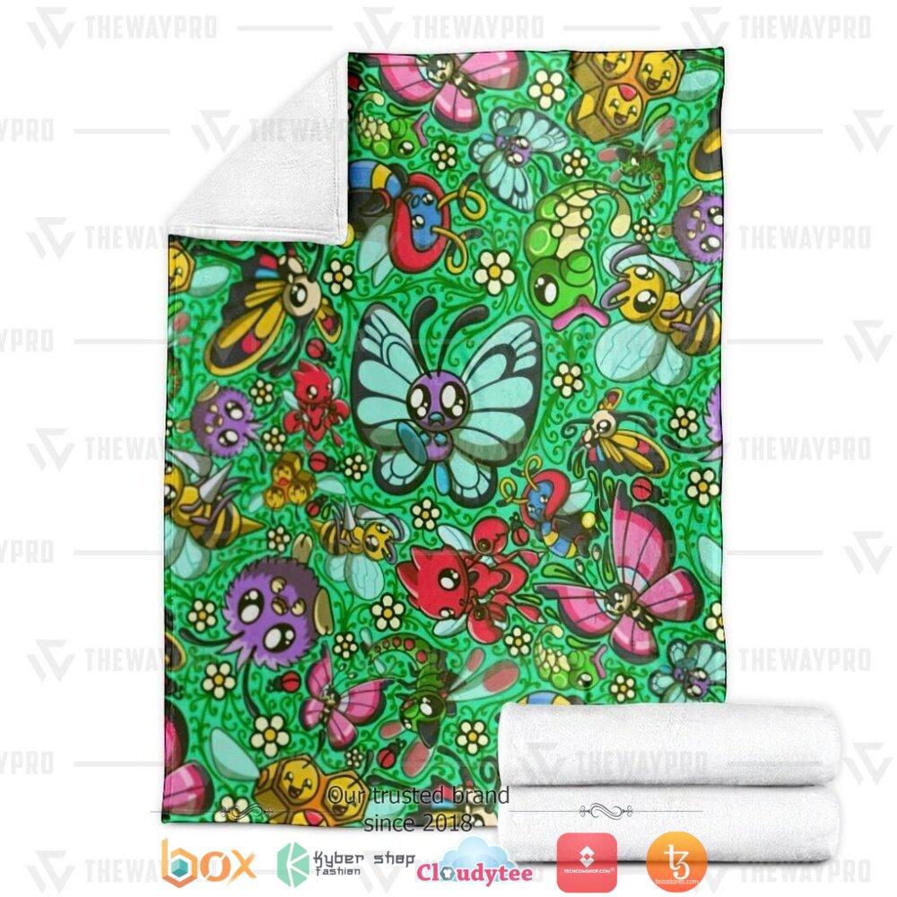 HOT Bug Pokemon Blanket 3 Anime Pokemon Bug soft Blanket 1 2