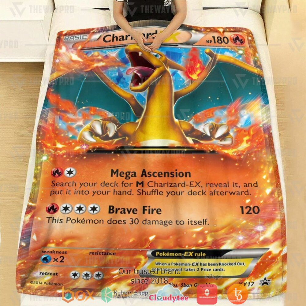 HOT Charizard-EX XY Promos 2 Pokemon Blanket 2 Anime Pokemon Charizard EX XY Promos 2 Soft Blanket 1