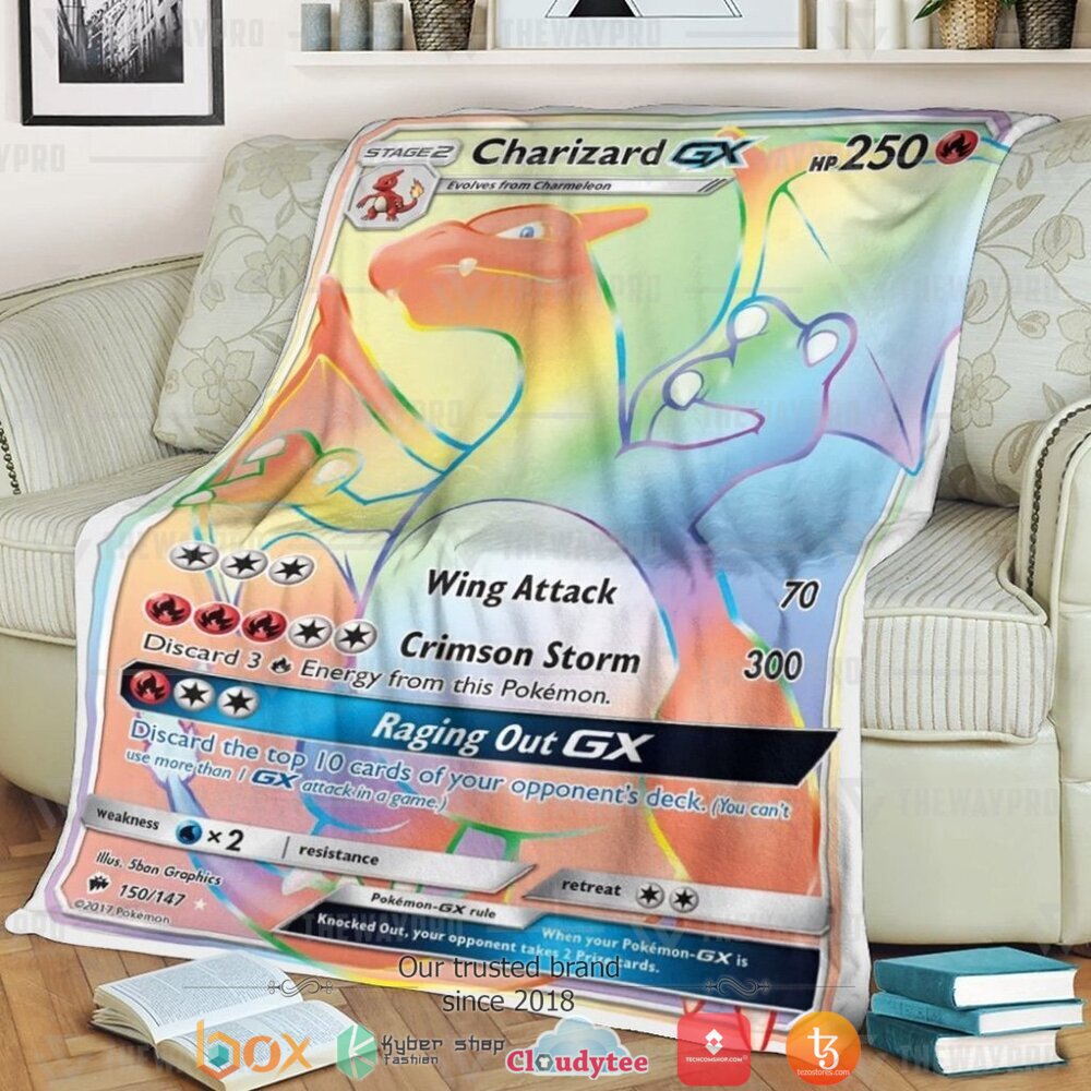 Anime Pokemon Charizard GX soft Blanket