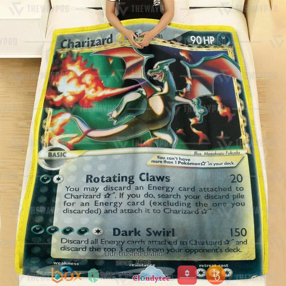 HOT Charizard Star Gold Star Dragon Frontiers Pokemon Blanket 2 Anime Pokemon Charizard Star Gold Star Dragon Frontiers soft Blanket 1