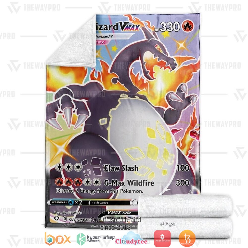 BEST Charizard VMAX Shining Fates Pokemon Blanket 3 Anime Pokemon Charizard VMAX Shining Fates soft Blanket 1 2