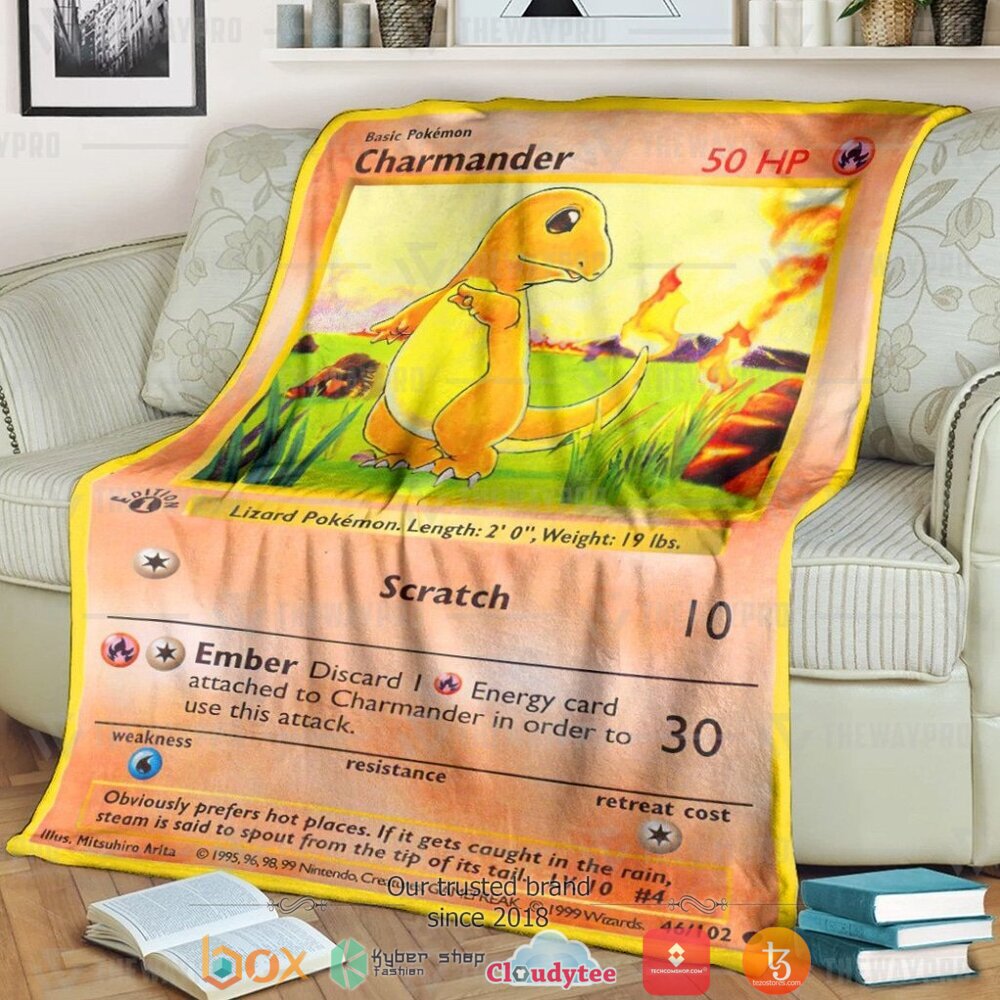 Anime Pokemon Charmander Base Set Soft Blanket
