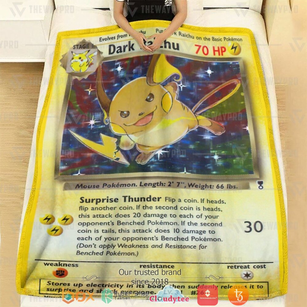 HOT Dark Raichu Legendary Collection Pokemon Blanket • Kybershop